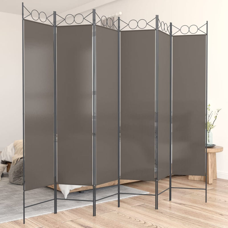 vidaXL Kamerscherm met 6 panelen 240x220 cm stof antracietkleurig MeubelReus