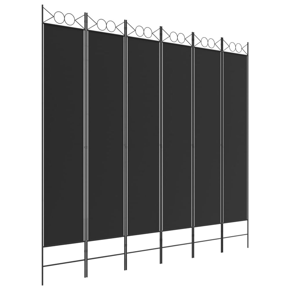 Kamerscherm met 6 panelen 240x220 cm stof zwart MeubelReus