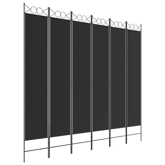 Kamerscherm met 6 panelen 240x220 cm stof zwart MeubelReus