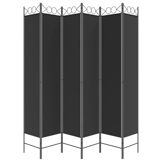 Kamerscherm met 6 panelen 240x220 cm stof zwart MeubelReus