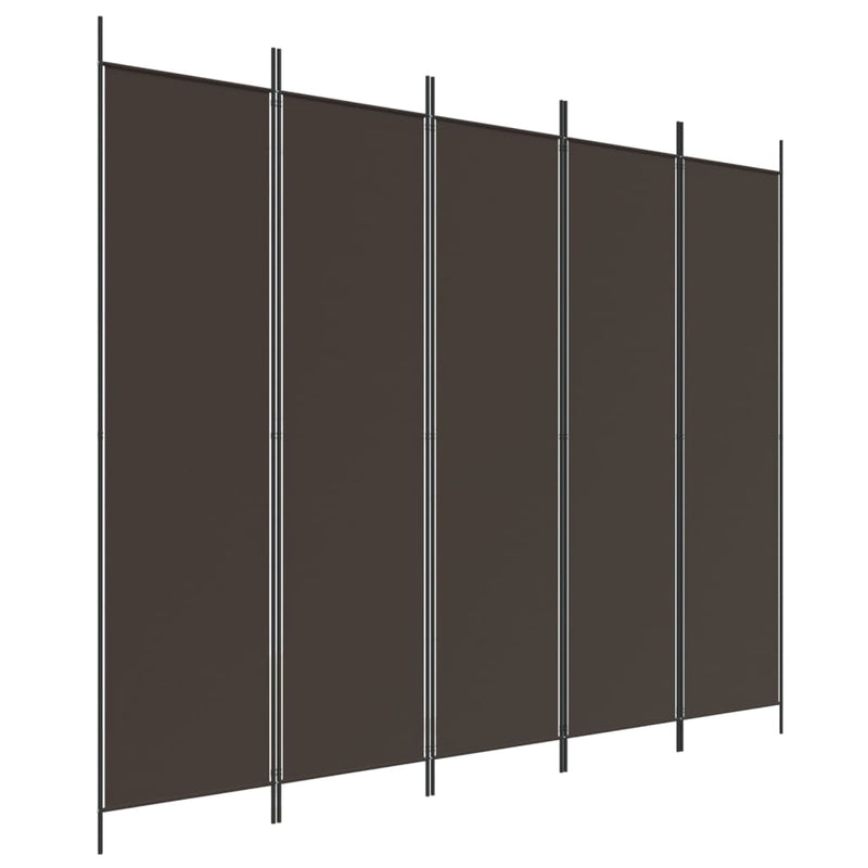Kamerscherm met 5 panelen 250x200 cm stof bruin MeubelReus