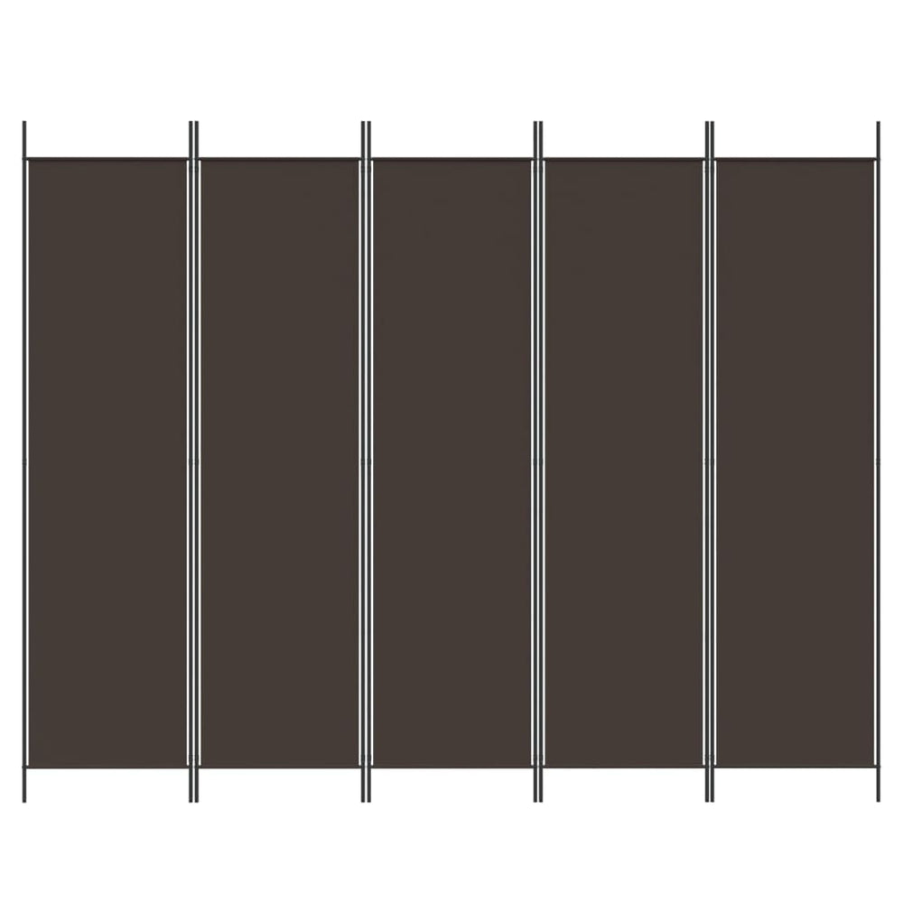 Kamerscherm met 5 panelen 250x200 cm stof bruin MeubelReus