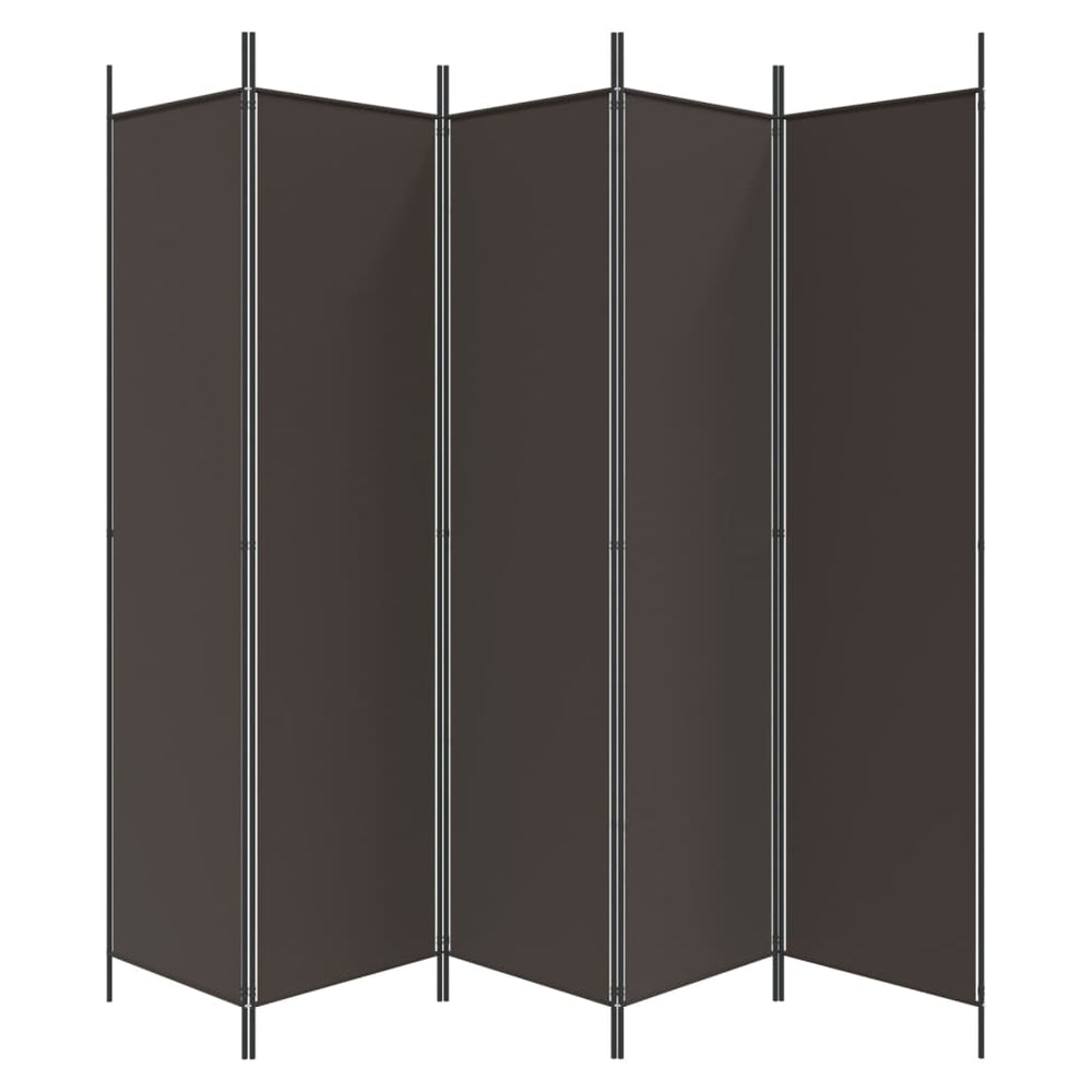 Kamerscherm met 5 panelen 250x200 cm stof bruin MeubelReus