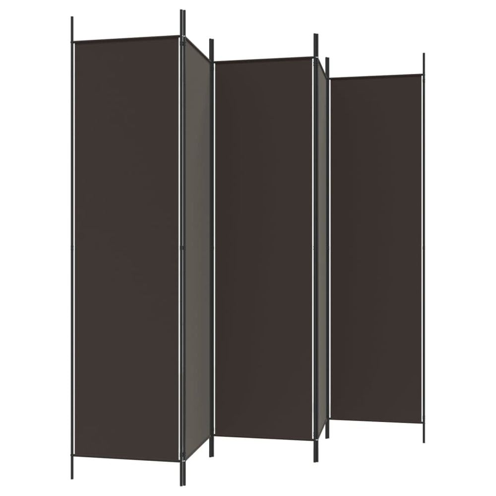 Kamerscherm met 5 panelen 250x200 cm stof bruin MeubelReus