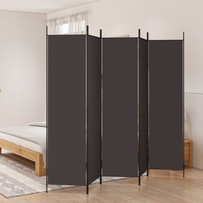 Kamerscherm met 5 panelen 250x200 cm stof bruin MeubelReus