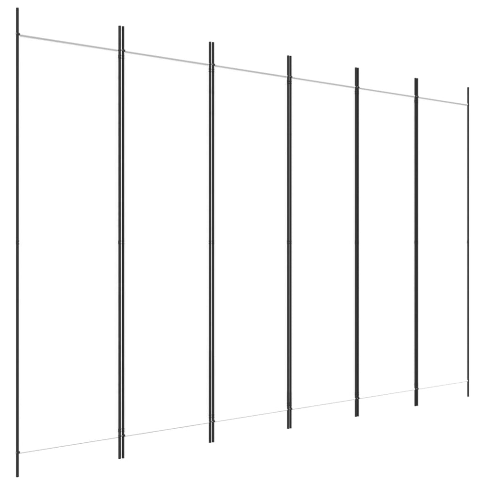 Kamerscherm met 6 panelen 300x200 cm stof wit MeubelReus
