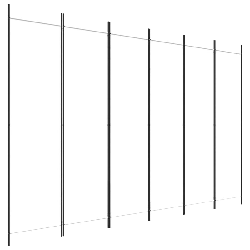 Kamerscherm met 6 panelen 300x200 cm stof wit MeubelReus