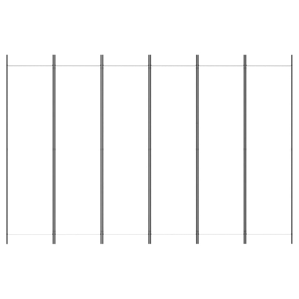 Kamerscherm met 6 panelen 300x200 cm stof wit MeubelReus