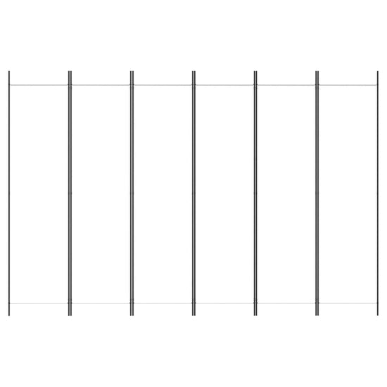 Kamerscherm met 6 panelen 300x200 cm stof wit MeubelReus