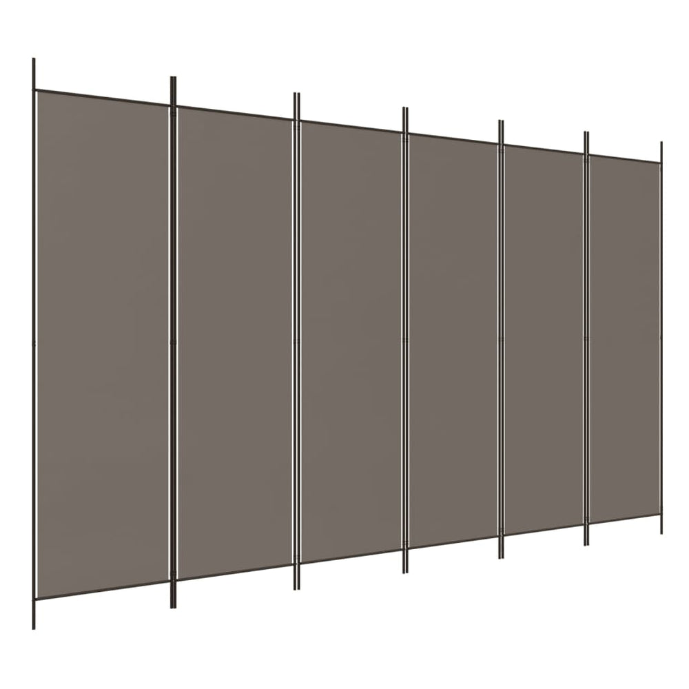 Kamerscherm met 6 panelen 300x200 cm stof antracietkleurig MeubelReus
