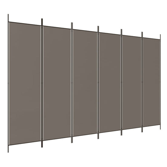 Kamerscherm met 6 panelen 300x200 cm stof antracietkleurig MeubelReus