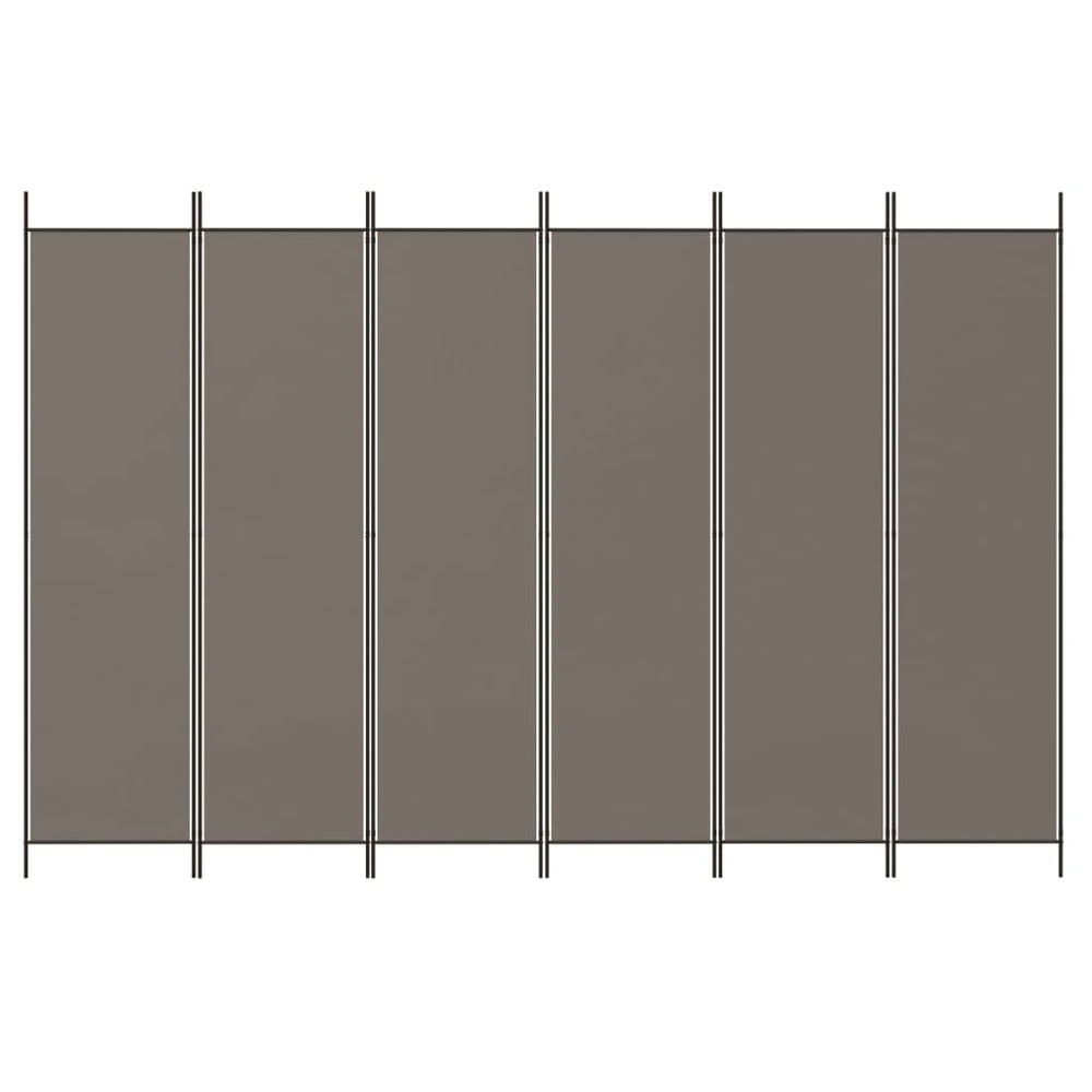 Kamerscherm met 6 panelen 300x200 cm stof antracietkleurig MeubelReus