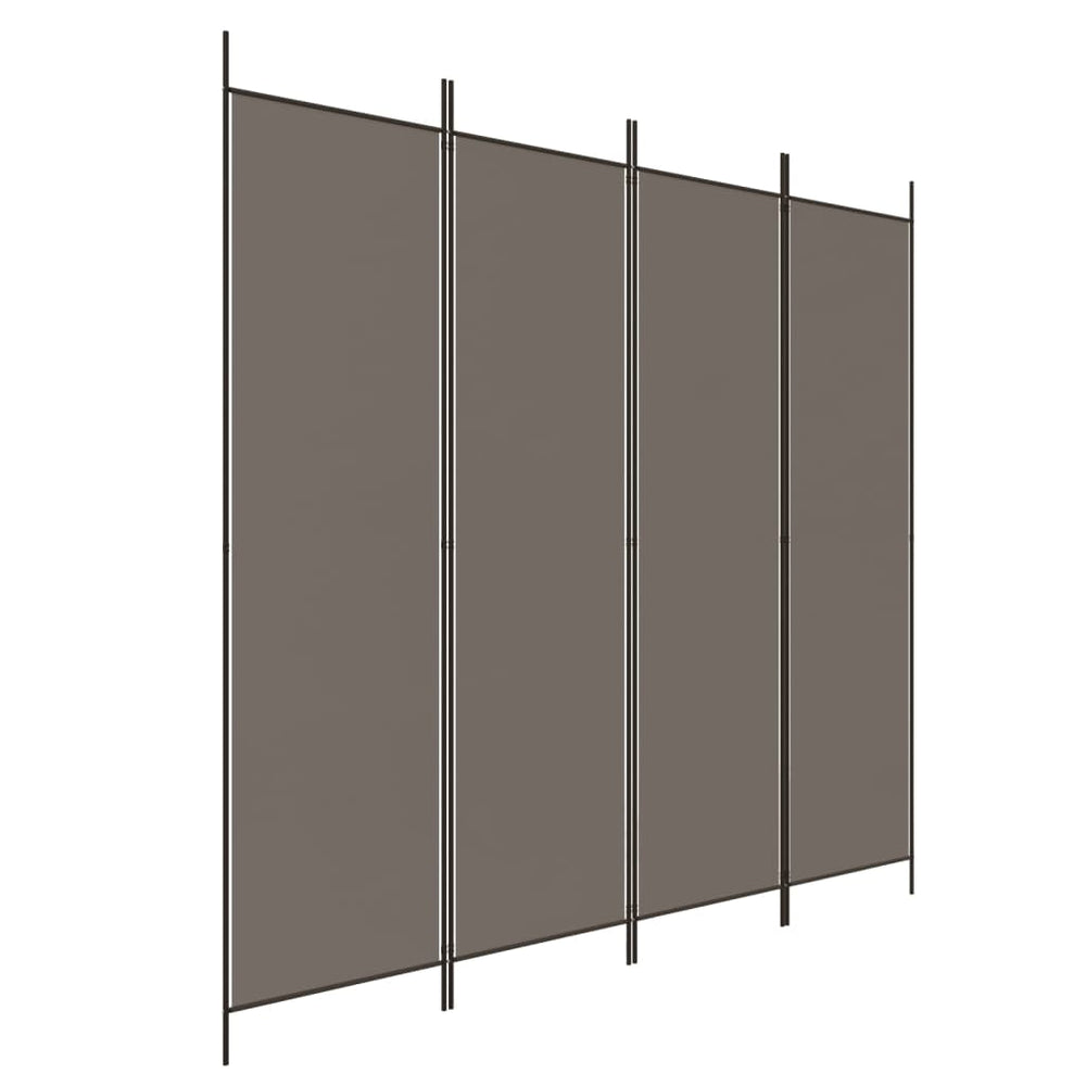 vidaXL Kamerscherm met 4 panelen 200x220 cm stof antracietkleurig MeubelReus
