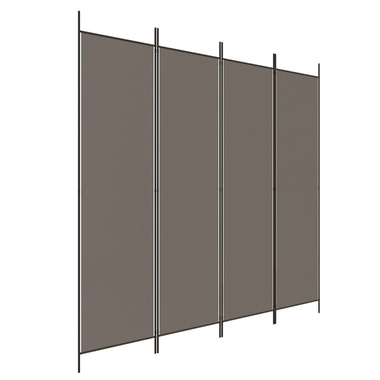 vidaXL Kamerscherm met 4 panelen 200x220 cm stof antracietkleurig MeubelReus