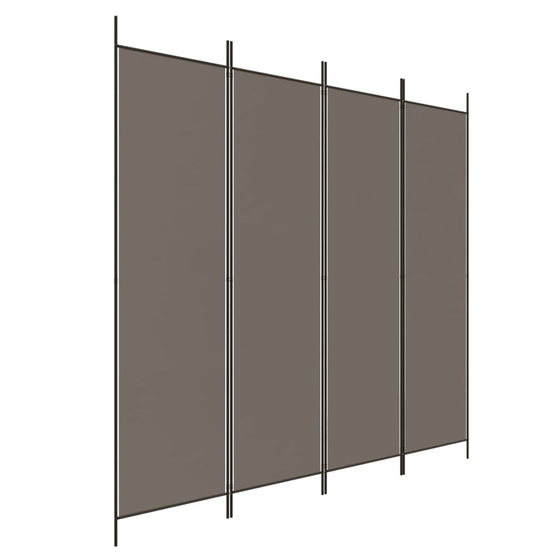 vidaXL Kamerscherm met 4 panelen 200x220 cm stof antracietkleurig MeubelReus