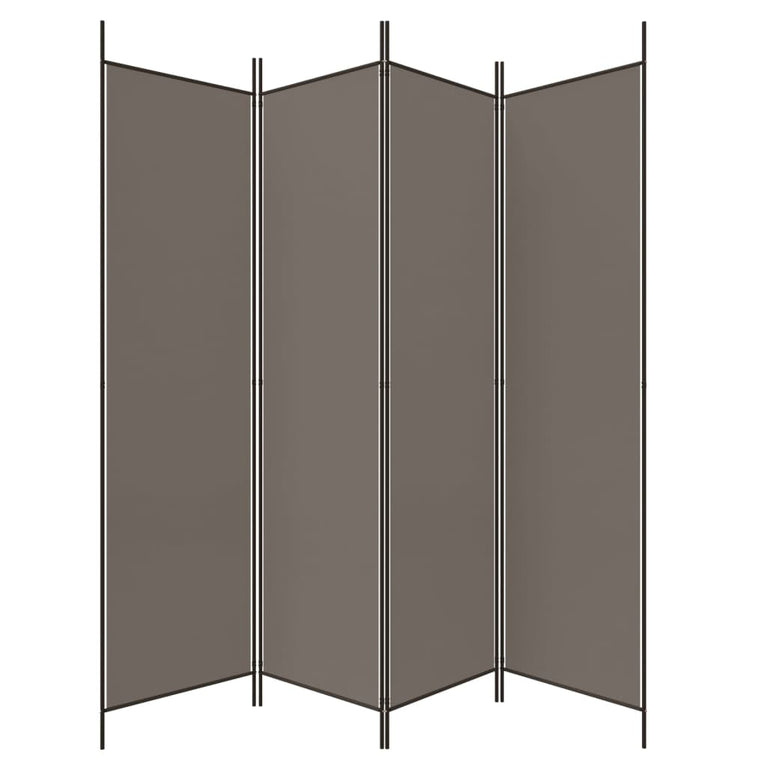 vidaXL Kamerscherm met 4 panelen 200x220 cm stof antracietkleurig MeubelReus