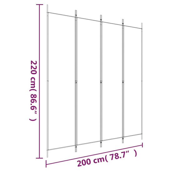 vidaXL Kamerscherm met 4 panelen 200x220 cm stof antracietkleurig MeubelReus