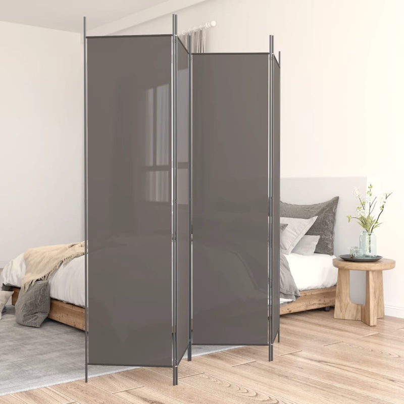 vidaXL Kamerscherm met 4 panelen 200x220 cm stof antracietkleurig MeubelReus
