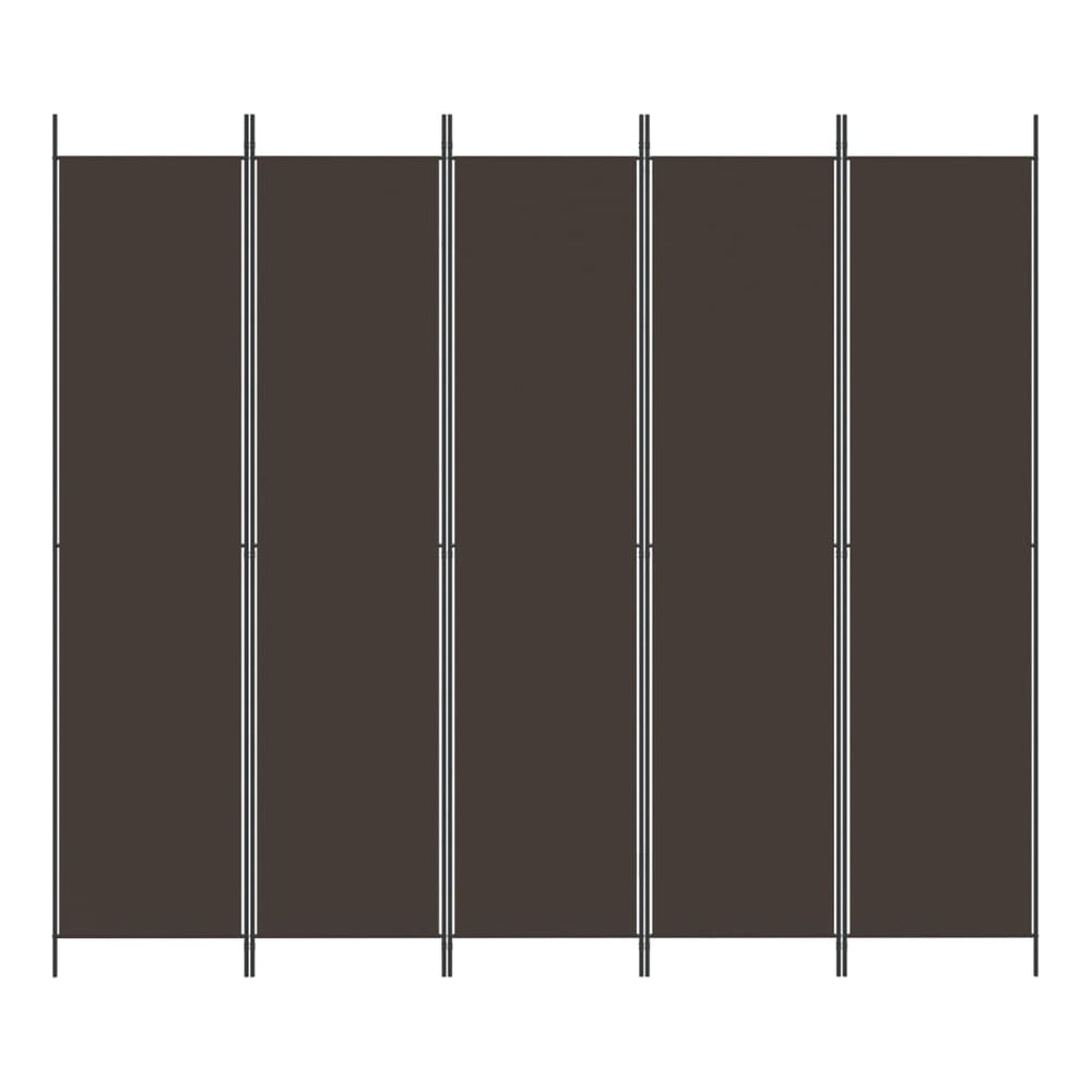 Kamerscherm met 5 panelen 250x220 cm stof bruin MeubelReus
