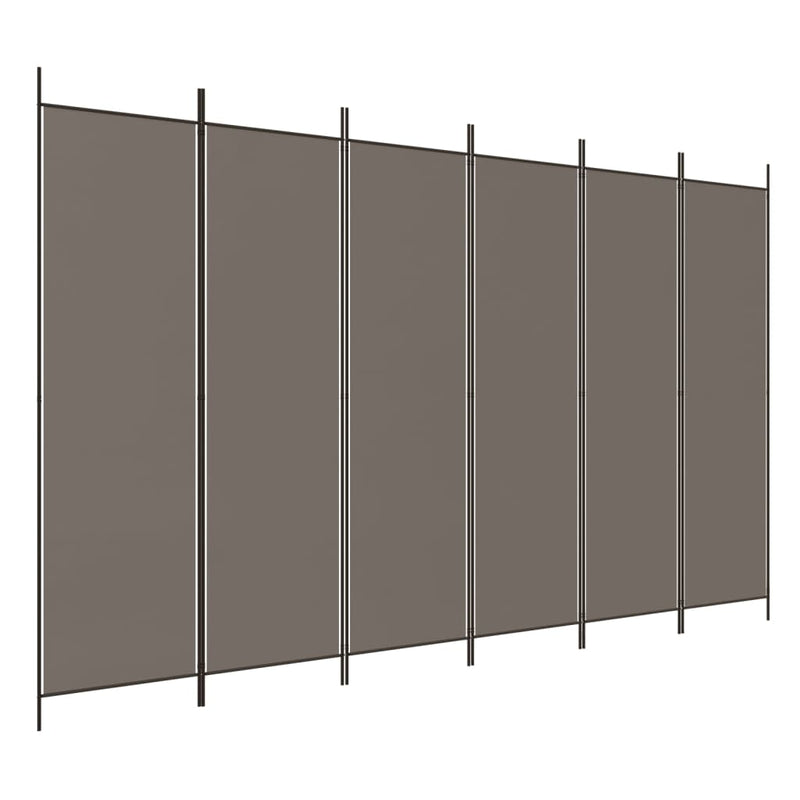 Kamerscherm met 6 panelen 300x220 cm stof antracietkleurig MeubelReus