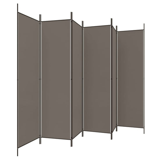 Kamerscherm met 6 panelen 300x220 cm stof antracietkleurig MeubelReus