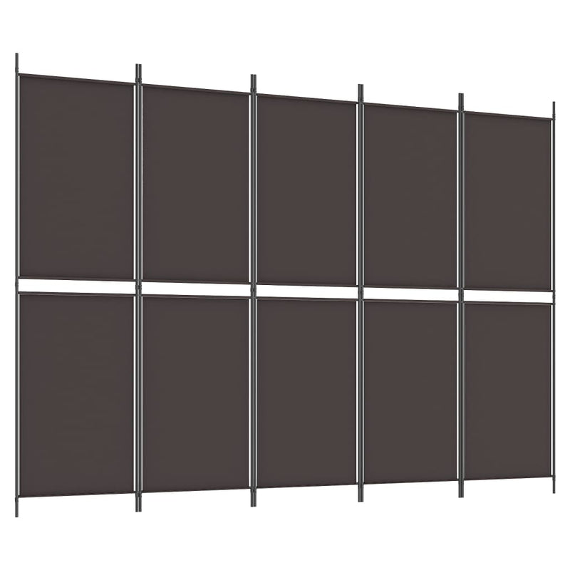 Kamerscherm met 5 panelen 250x180 cm stof bruin MeubelReus
