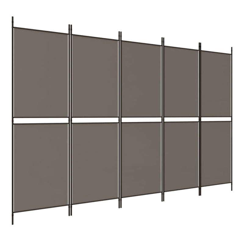 Kamerscherm met 5 panelen 250x180 cm antracietkleurig MeubelReus