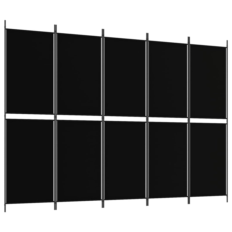 Kamerscherm met 5 panelen 250x180 cm stof zwart MeubelReus