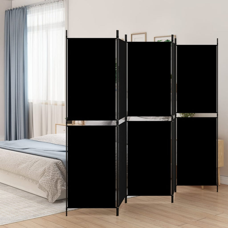 Kamerscherm met 5 panelen 250x180 cm stof zwart MeubelReus