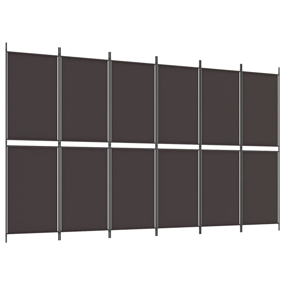 Kamerscherm met 6 panelen 300x180 cm stof bruin MeubelReus