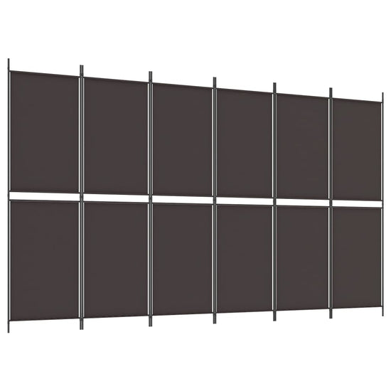 Kamerscherm met 6 panelen 300x180 cm stof bruin MeubelReus
