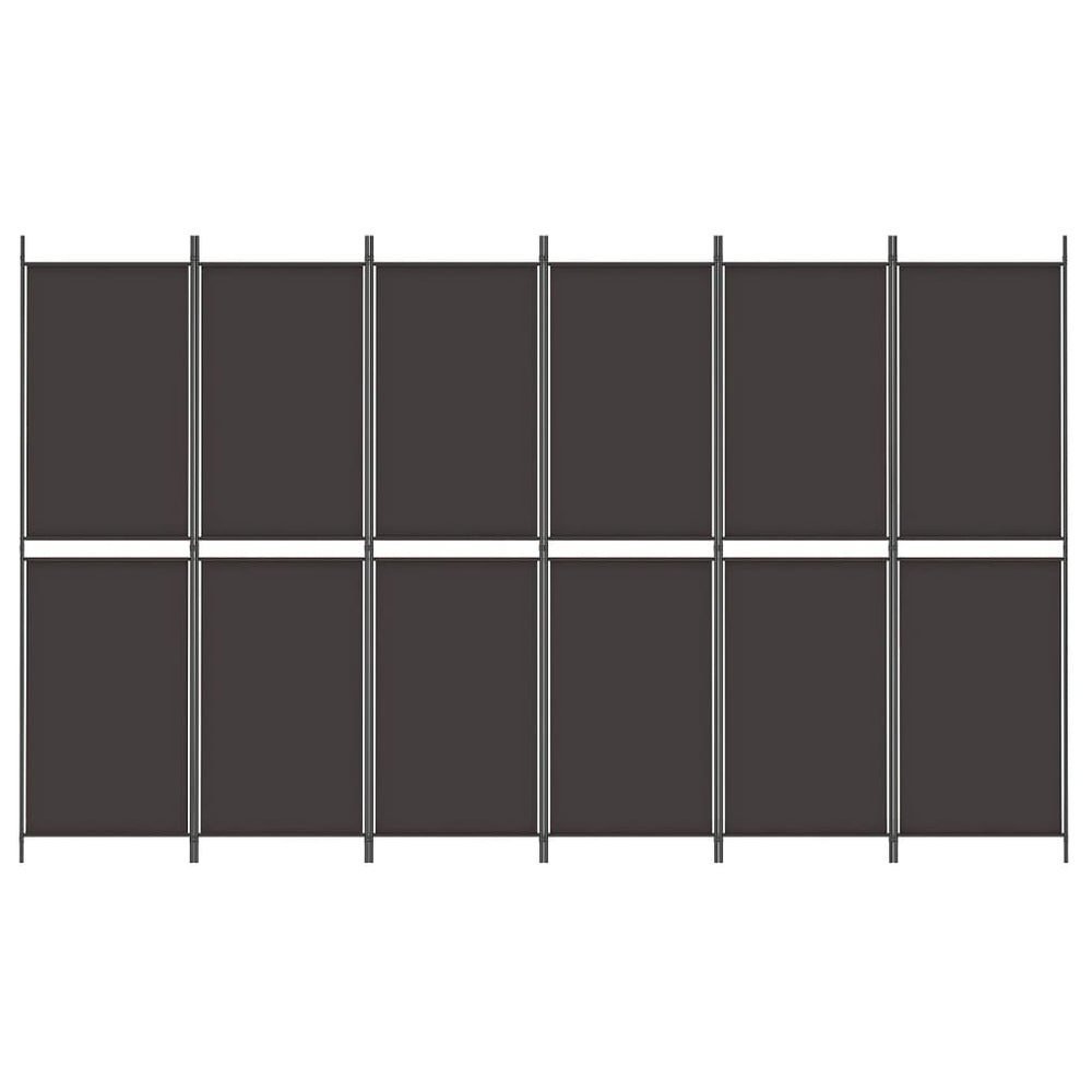 Kamerscherm met 6 panelen 300x180 cm stof bruin MeubelReus