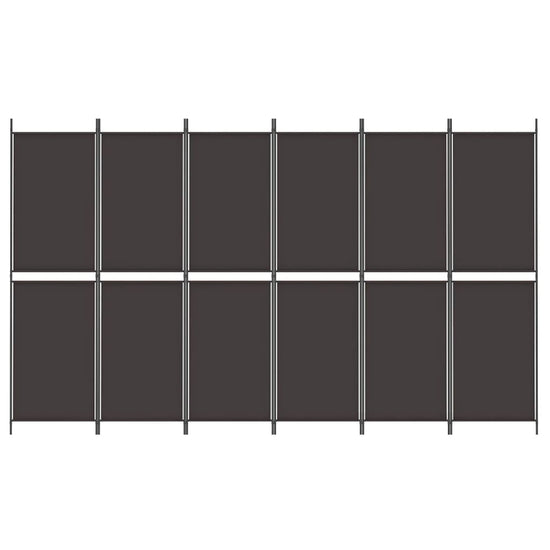 Kamerscherm met 6 panelen 300x180 cm stof bruin MeubelReus