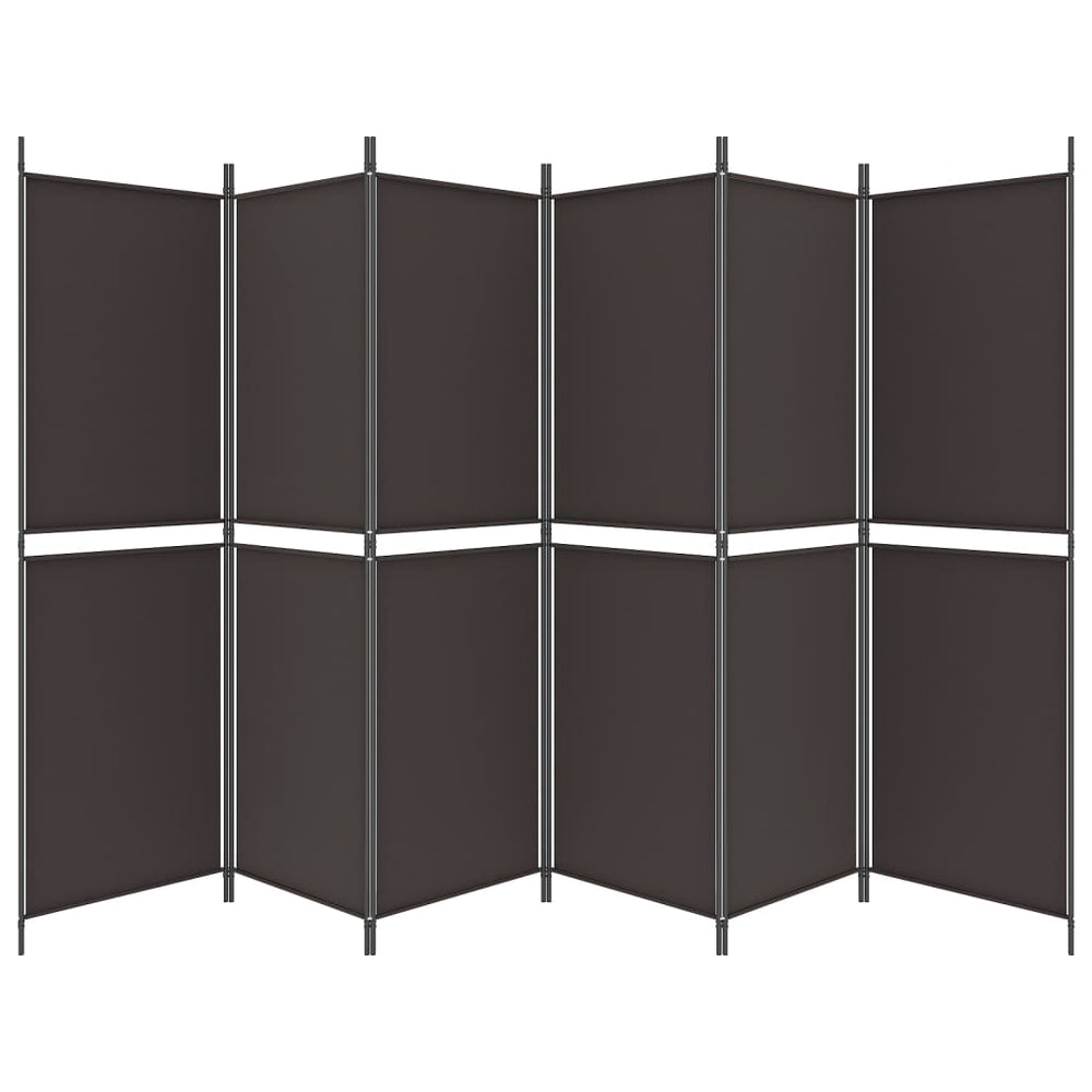 Kamerscherm met 6 panelen 300x180 cm stof bruin MeubelReus