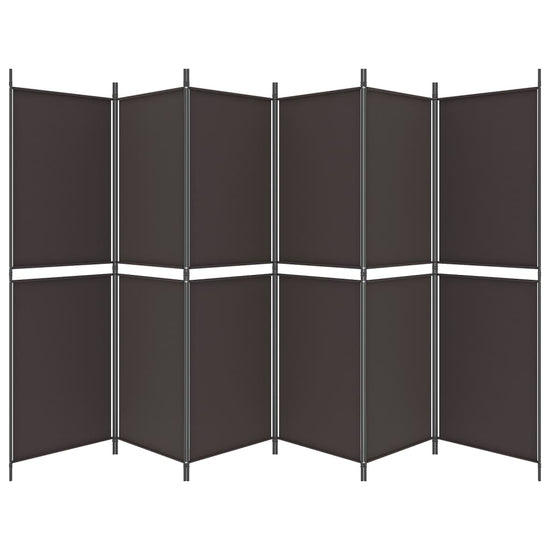Kamerscherm met 6 panelen 300x180 cm stof bruin MeubelReus