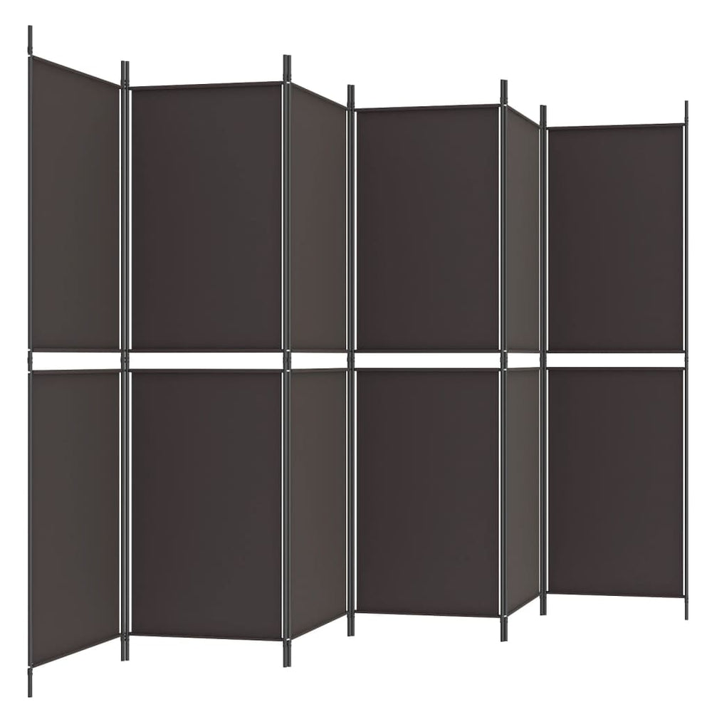 Kamerscherm met 6 panelen 300x180 cm stof bruin MeubelReus