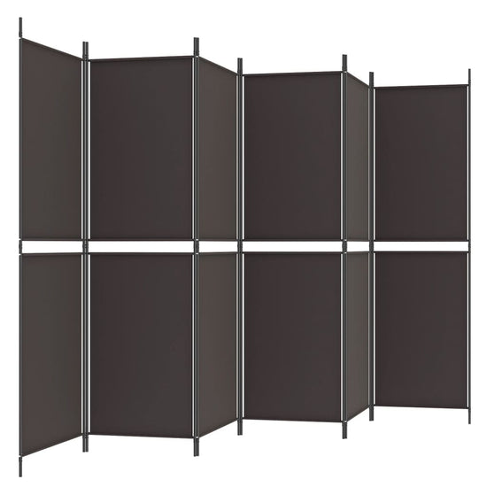 Kamerscherm met 6 panelen 300x180 cm stof bruin MeubelReus