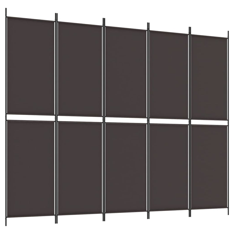 Kamerscherm met 5 panelen 250x200 cm stof bruin MeubelReus