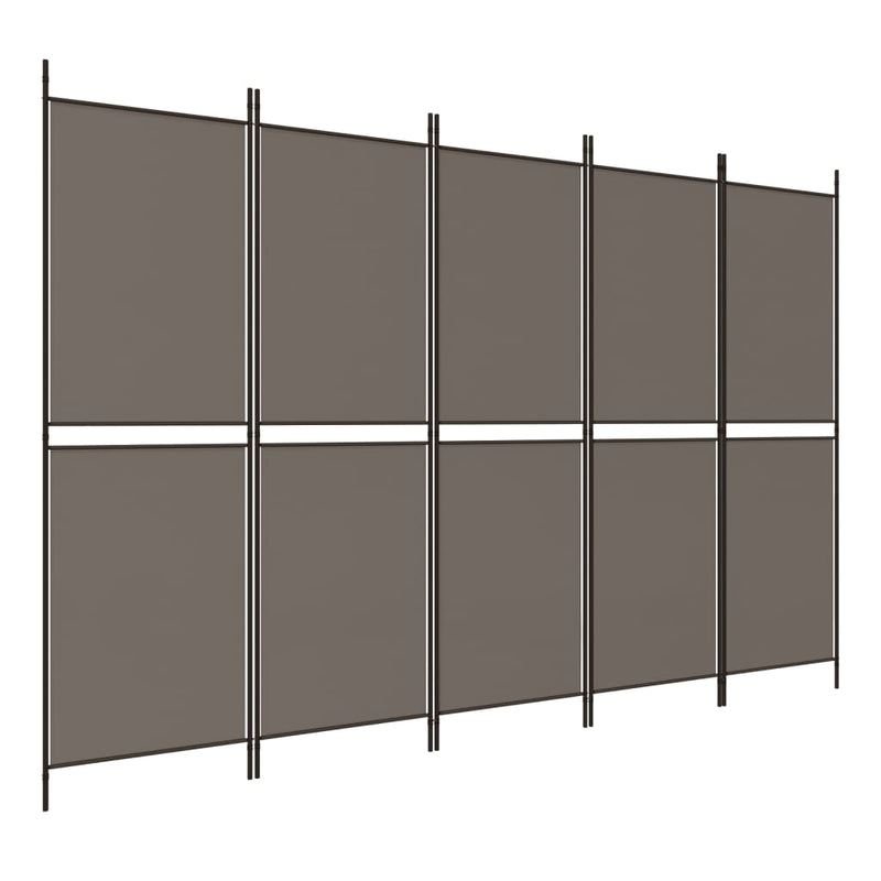 Kamerscherm met 5 panelen 300x200 cm stof antracietkleurig MeubelReus