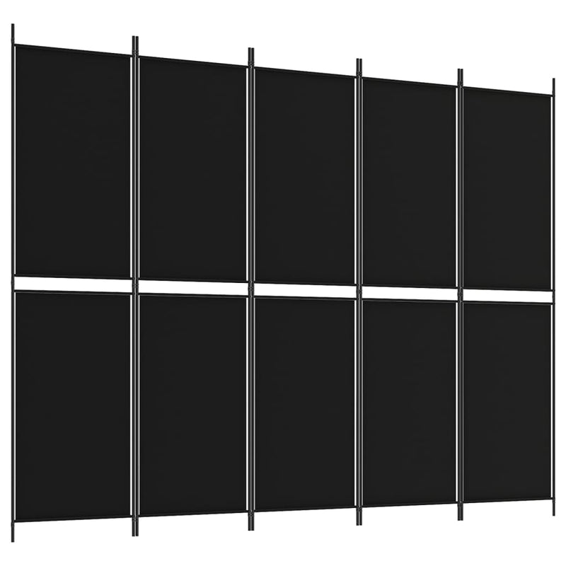 Kamerscherm met 5 panelen 250x200 cm stof zwart MeubelReus
