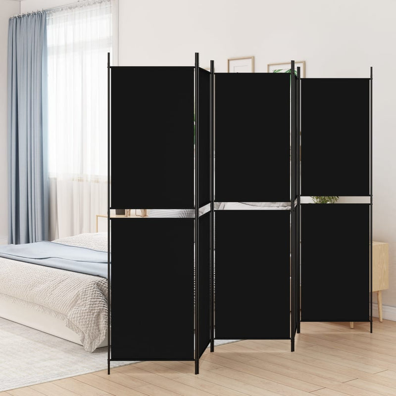 Kamerscherm met 5 panelen 250x200 cm stof zwart MeubelReus