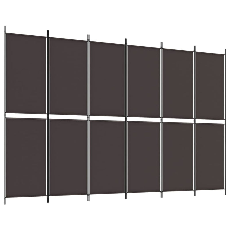 Kamerscherm met 6 panelen 300x200 cm stof bruin MeubelReus