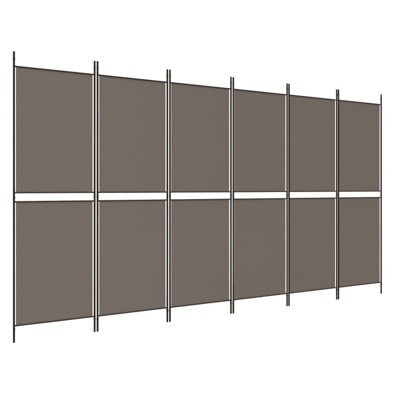Kamerscherm met 6 panelen 300x200 cm stof antracietkleurig MeubelReus