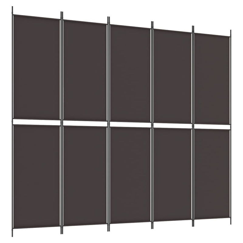 Kamerscherm met 5 panelen 250x220 cm stof bruin MeubelReus