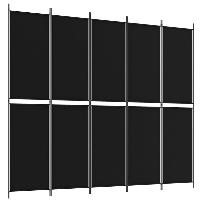 Kamerscherm met 5 panelen 250x220 cm stof zwart MeubelReus