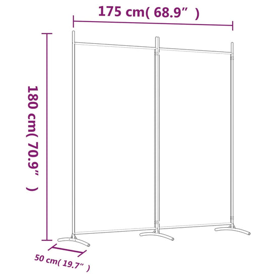 vidaXL Kamerscherm met 2 panelen 175x180 cm stof wit MeubelReus