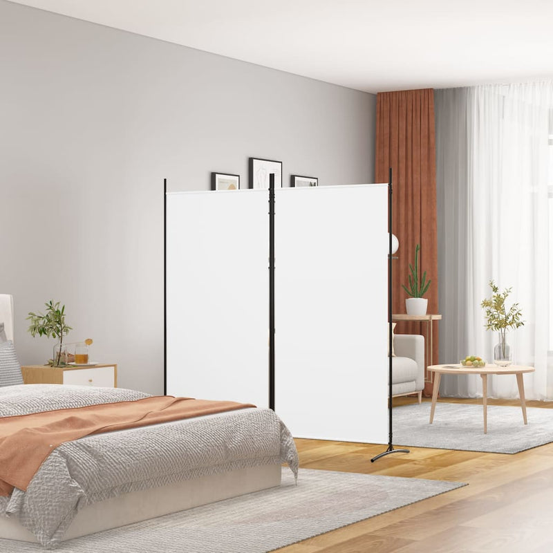 vidaXL Kamerscherm met 2 panelen 175x180 cm stof wit MeubelReus