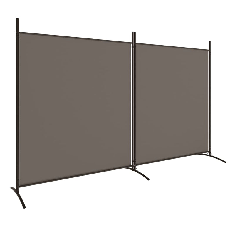 Kamerscherm met 2 panelen 346x180 cm stof antracietkleurig MeubelReus