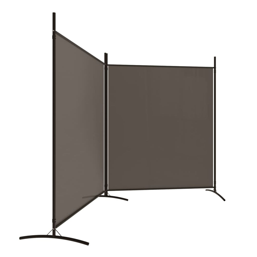 Kamerscherm met 2 panelen 346x180 cm stof antracietkleurig MeubelReus