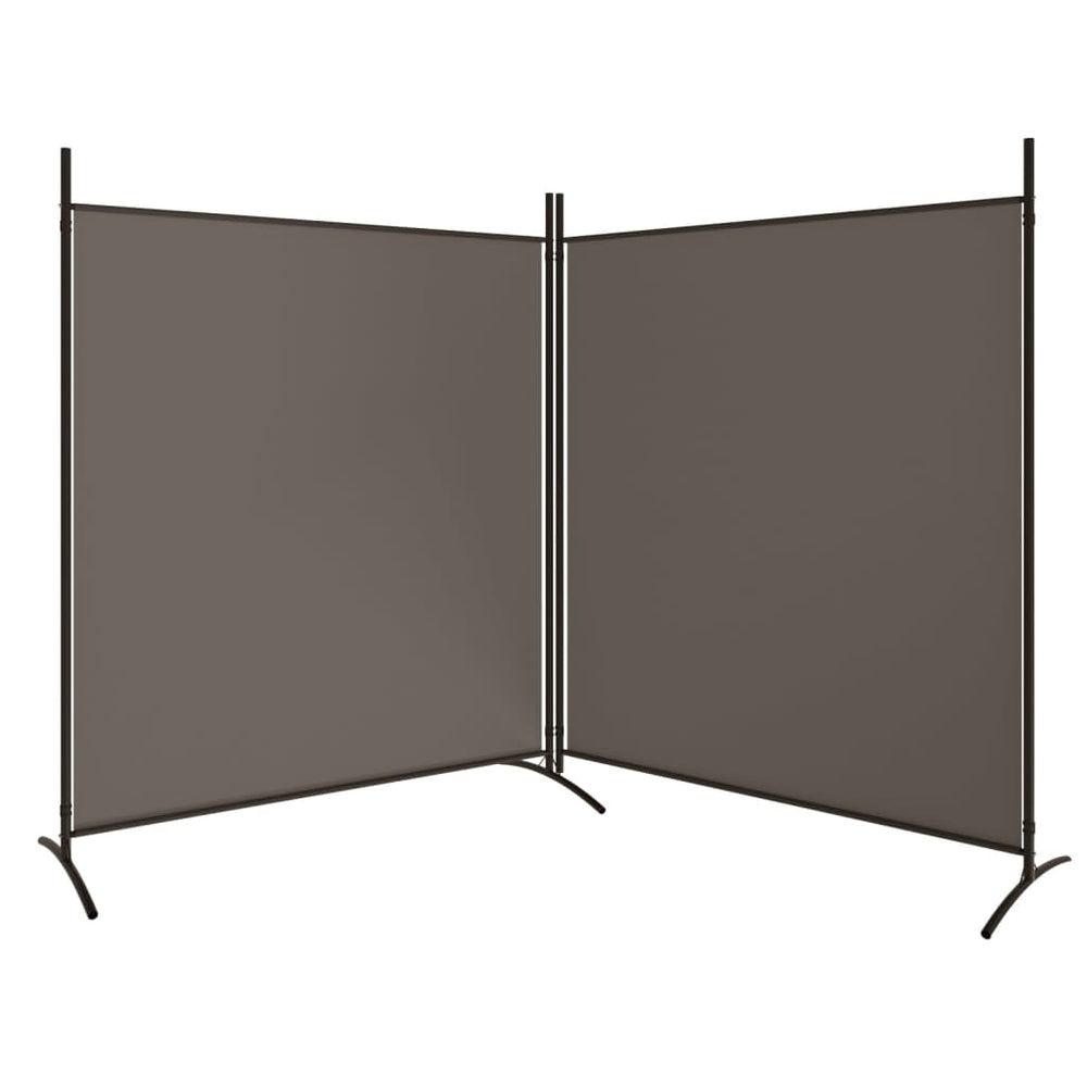 Kamerscherm met 2 panelen 346x180 cm stof antracietkleurig MeubelReus